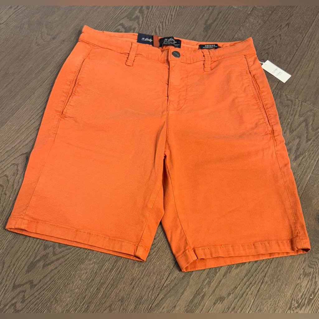 34 Heritage Men's Orange Nevada Straight Leg Chino Shorts